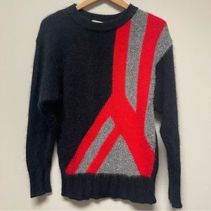 SEMPLICE 90’s Vintage Silk Angora Blend Abstract Pullover Sweater Size M